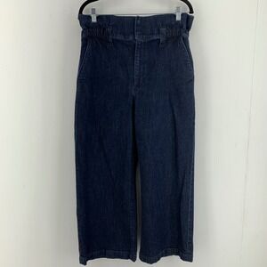 Express Womens 12 Cropped Wide Leg High Rise Jeans Preppy Pockets